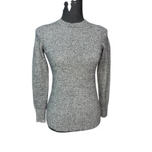 Only Mine 100% Cashmere Sweater Womens S Gray Marled Knit Crewneck Soft Luxury